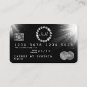 Silver Diamond Monogram Visitenkarte (Vorderseite)