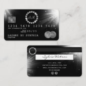 Silver Diamond Monogram Visitenkarte (Vorne/Hinten)