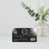 Silver Diamond Monogram Visitenkarte (Stehend Vorderseite)