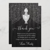 Silver Diamond Parfüm Flasche Geburtstagsparty Dankeskarte (Vorne/Hinten)