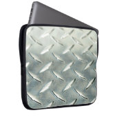 Silver Diamond Plate auf Elektronenärmel Laptopschutzhülle (Vorne Rechts)