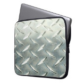 Silver Diamond Plate auf Elektronenärmel Laptopschutzhülle (Vorderseite Links)