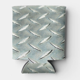 Silver Diamond Plate Foto auf einem Dosenkühler