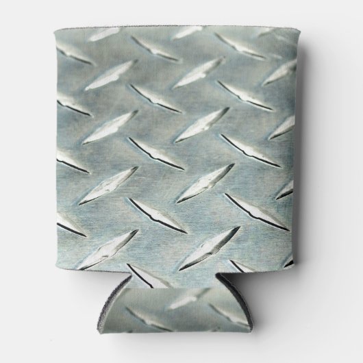 Silver Diamond Plate Foto auf einem Dosenkühler (Vorderseite)