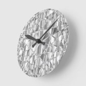 Silver Diamond Rundkissen Runde Wanduhr (Winkel)