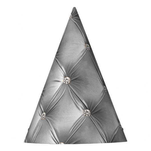 Silver Diamond Sparkle Grau Imitate Velvet Partyhütchen (Vorderseite)
