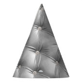 Silver Diamond Sparkle Grau Imitate Velvet Partyhütchen (Links)