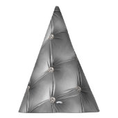 Silver Diamond Sparkle Grau Imitate Velvet Partyhütchen (Rechts)