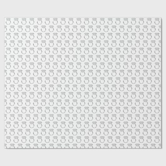 Silver Diamond Verlobung Hochzeitsring Geschenkpapier (Flach)