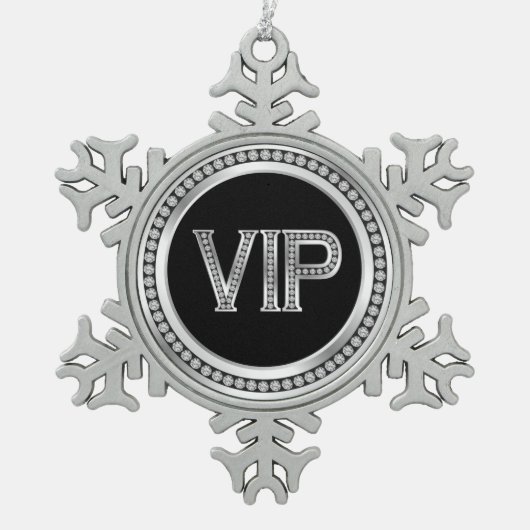 Silver Diamond VIP Weihnachten Schneeflocken Zinn-Ornament (Vorderseite)
