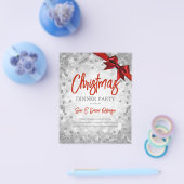 Silver DiamondGlitter Weihnachtsfeiertag Roter Ein Flyer (Einzeln)