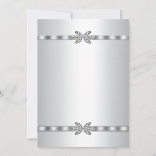 Silver Diamonds 25-jähriges Party Einladung (Rückseite)