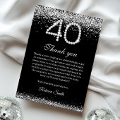 Silver Diamonds 40. Geburtstag Dankeschön Karte