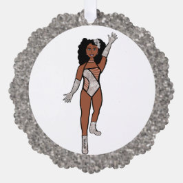 Silver & Diamonds Dancer Ornament Card A Karte
