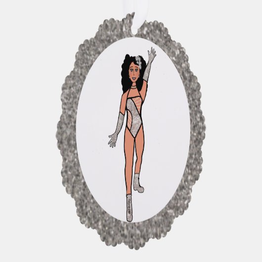 Silver & Diamonds Dancer Ornament Card B (Rechts)