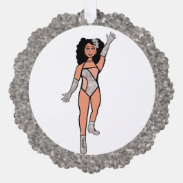 Silver & Diamonds Dancer Ornament Card B