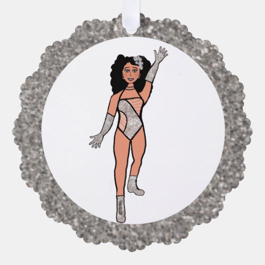 Silver & Diamonds Dancer Ornament Card B Karte (Vorderseite)