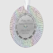 Silver Diamonds dotted 50 th Wedding Anniversary Ornament (Vorderseite)
