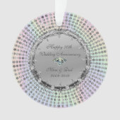 Silver Diamonds dotted 50 th Wedding Anniversary Ornament (Vorderseite)