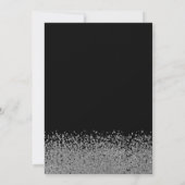 Silver Diamonds, Eiffelturm Black Quinceañera Einladung (Rückseite)