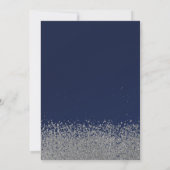 Silver Diamonds, Eiffelturm Navy Blue Quinceanera Einladung (Rückseite)