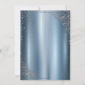 Silver Diamonds Frame Dress Quinceañera Einladung (Rückseite)