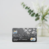 Silver Diamonds Glitzer Credit Card Stil modern Visitenkarte (Stehend Vorderseite)