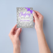 Silver Diamonds Glitzer Lila Einladung Flyer (Gruppe)