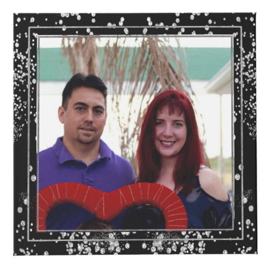 Silver Diamonds Glitzer Schwarz Personalisiert Cus Würfel (Rechts)