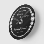 Silver Diamonds Look Runde Wanduhr (Winkel)