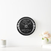 Silver Diamonds Look Runde Wanduhr (Zuhause)