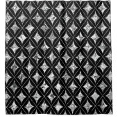 Silver Diamonds on Black Dusche Vorhang (Vorderseite)