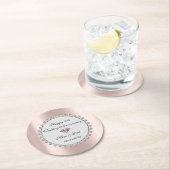 Silver Diamonds Rose Gold 10. Hochzeitstag Runder Pappuntersetzer (Vor Ort)