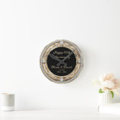 Silver Diamonds Wedding Jubiläum Runde Wanduhr (Zuhause)