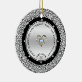 Silver & Diamonds zum 25. Hochzeitstag Keramik Ornament (Rechts)
