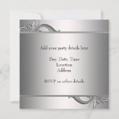 Silver Diploma Black Graduation Party Einladung (Rückseite)