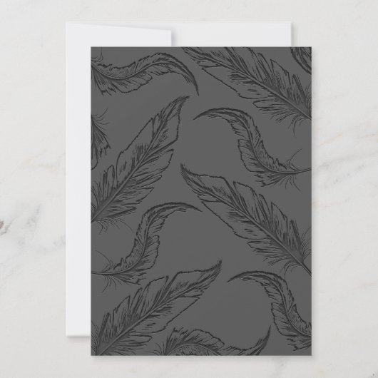 Silver Dipped Feathers Glitzer Birthday Party Einladung (Rückseite)