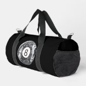 Silver Disco 8 Ball, trendiger Retro 70er Style Duffle Bag (Rechte Ecke)