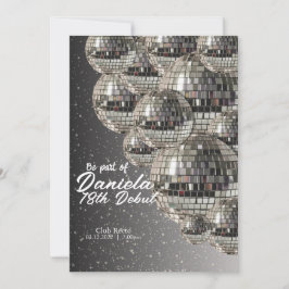 Silver Disco Ball 18. Geburtstag Debut Einladung