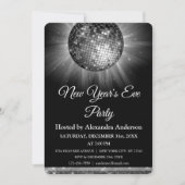 Silver Disco Ball 2022 Silver Disco Party Einladung (Vorderseite)
