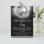Silver Disco Ball 2024 Silver Disco Party Einladung (Stehend Vorderseite)