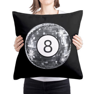 Silver Disco Ball, 8 Ball Art, Uni Girl Dorm Kissen