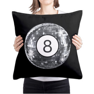 Silver Disco Ball, 8 Ball Art, Uni Girl Dorm Kissen