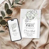 Silver Disco Ball Baby's Atem-Engagement Party Einladung