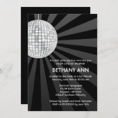 Silver Disco Ball Bat Mitzvah Einladungen (Vorne/Hinten)