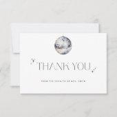 Silver Disco Ball Brautparty Danke Karte (Vorderseite)