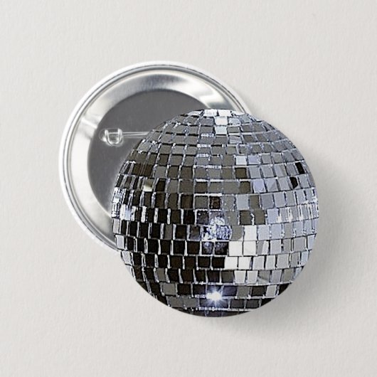 Silver Disco Ball Button (Vorne & Hinten)
