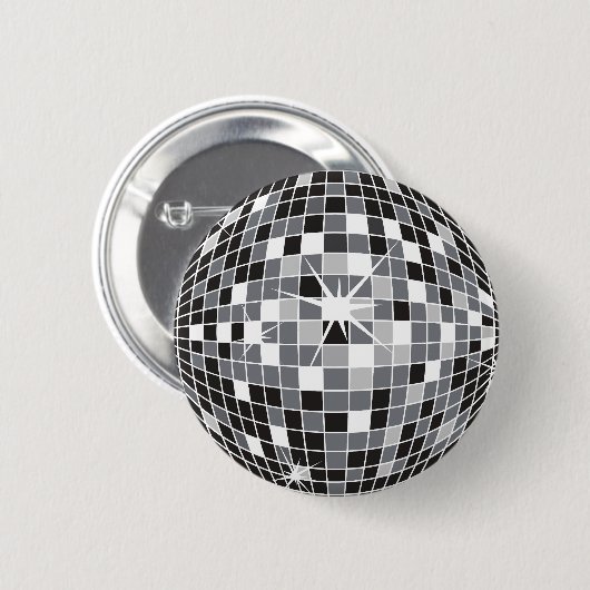 Silver Disco Ball Button (Vorne & Hinten)