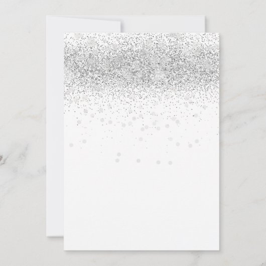 Silver Disco Ball Cheers Silvester Party Einladung (Rückseite)