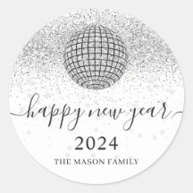 Silver Disco Ball Cheers Silvester Party